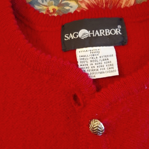 Vintage Red Wool Cardigan - Picture 2 of 3